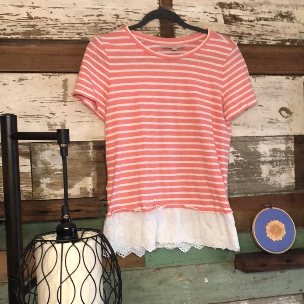 SOLD Ruffle Striped Tee